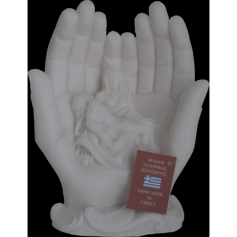 Statue Pieta reproduction Michel Ange an albatre H. 16CM