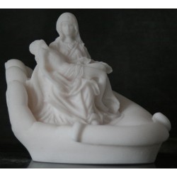 Statuette Pieta Michel Ange en albatre blanc taille 7 CM