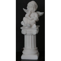 Décoration statue d'ange sur colonne angelot chérubin H. 14CM