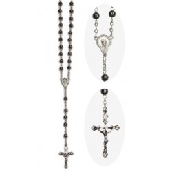 Chapelet perles en hématite  L. 50 CM