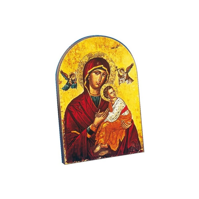 Icône courbée Notre Dame du Perpétuel Secours reproduction Taille 14x9,5cm 