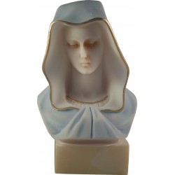 Statue Buste de la Très Sainte Vierge Marie en albatre blanc H. 14 CM