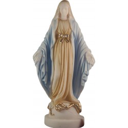 Statue Vierge Marie miraculeuse, albatre coloré H. 17 CM rue du bac