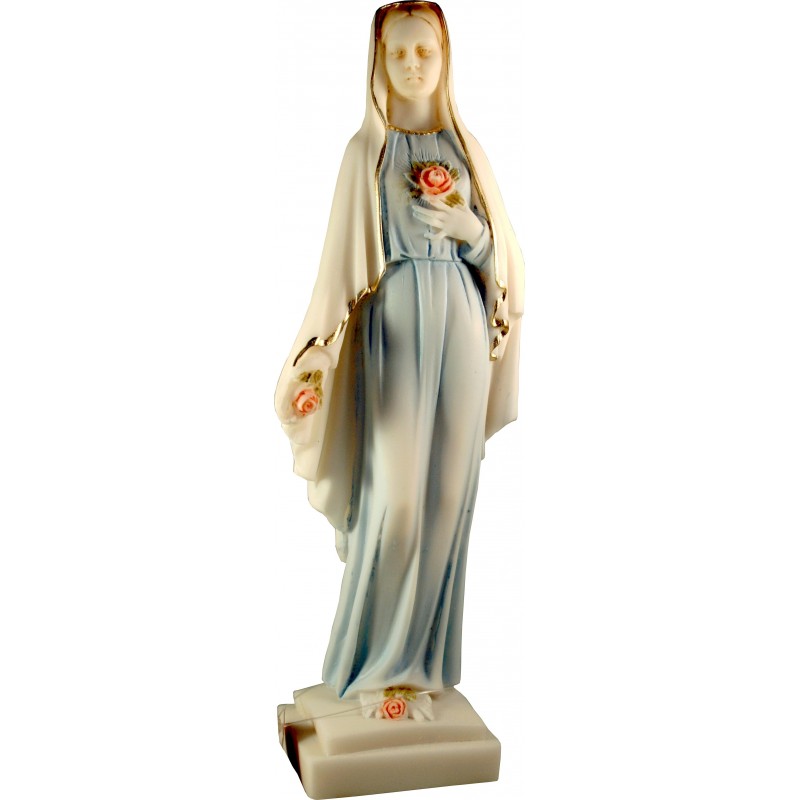 Statue de la Très Sainte Vierge Marie à la rose, Rosa Mystica H. 27 CM