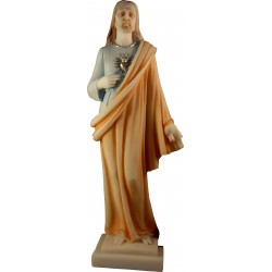 Statue du Sacré Coeur de Jésus Christ en albatre coloré H. 27 CM