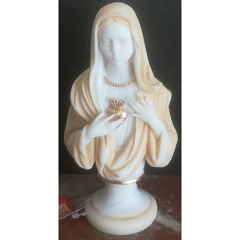 Statue du Sacré Cœur Vierge Marie versant des larmes statue, en albatre coloré H. 15CM Statue du Sacré Cœur Vierge Marie versant des larmes statue, en albatre coloré H. 15CM