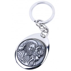 Porte-clefs Saint Christophe métallique